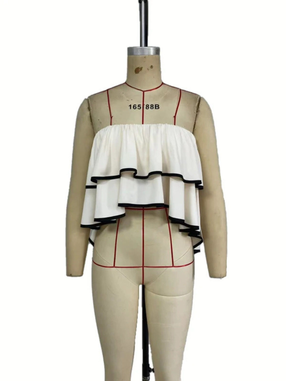 ZARA Summer Color Block Ruffle Cropped Tube Top - Picture 2 of 6